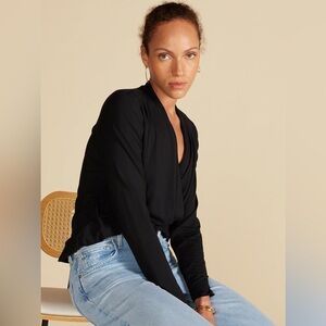 Amour Vert Calais Bamboo Long Sleeve Wrap Blouse